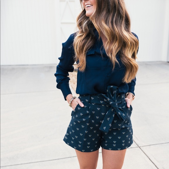 J. Crew Pants - J Crew high waist tie shorts bee 00 bumblebees